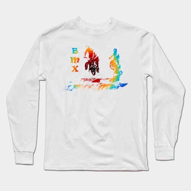 bmx Long Sleeve T-Shirt by rickylabellevie